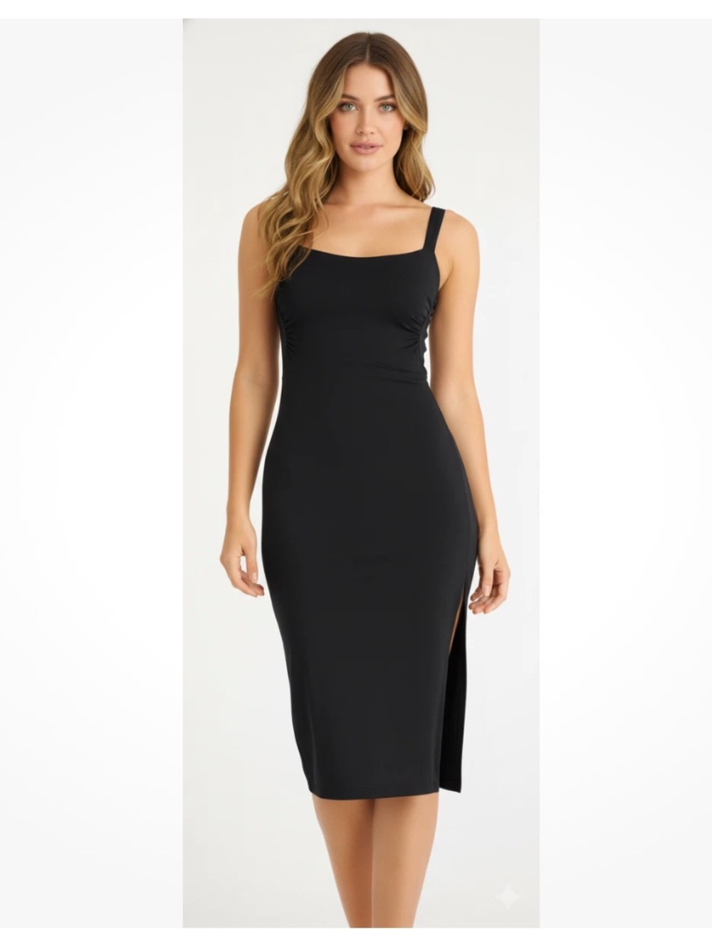 halara Classic Black Square-Neck Midi Dress
new with tags size medium